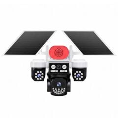 Joysee S3 9Mp AOR 4G 3.6mm+2x2.8mm 2 Solar Üç Kamera 19IR+18Led PTZ Kamera