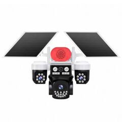 Joysee S3 9Mp AOR 4G 3.6mm+2x2.8mm 2 Solar Üç Kamera 19IR+18Led PTZ Kamera