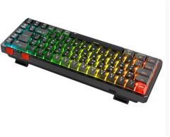 Rampage MINI PRO Siyah-Gri 2.4ghz+BT5.0+Type-C 5 Red Swich Q Kablosuz RGB Mekanik Oyuncu Klavyesi