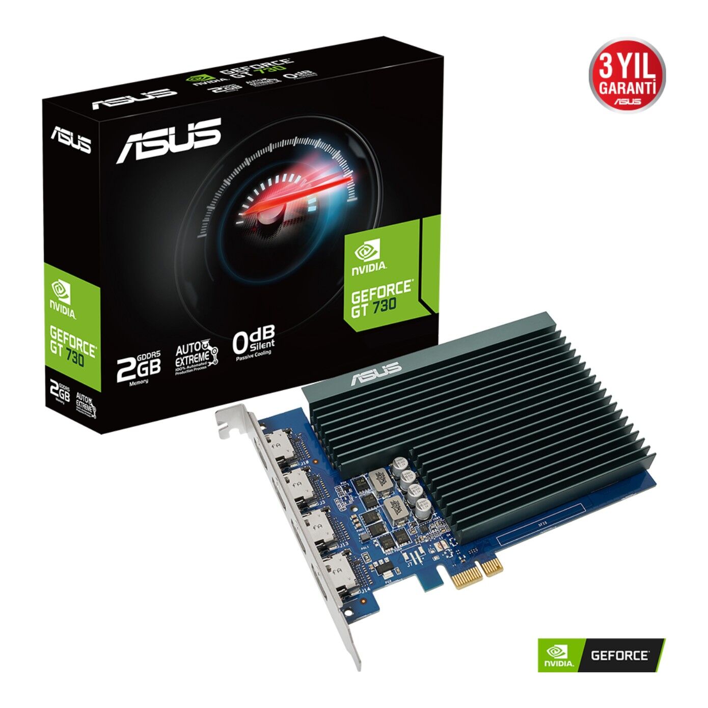 Asus GeForce GT 730 2GB GDDR5 64-Bit Low Profile 4x HDMI Ekran Kartı (GT730-4H-SL-2GD5)