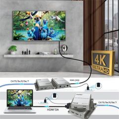 Inca IEX-120 HDMI 4K @30Hz 120M KVM Network Extender (Cat5e/Cat6)
