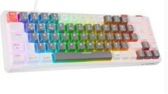 Rampage YORU MINI Gri-Beyaz RGB Outemu Red Switch Mekanik Kablolu Gaming Klavye