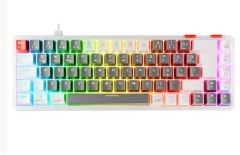 Rampage YORU MINI Gri-Beyaz RGB Outemu Red Switch Mekanik Kablolu Gaming Klavye