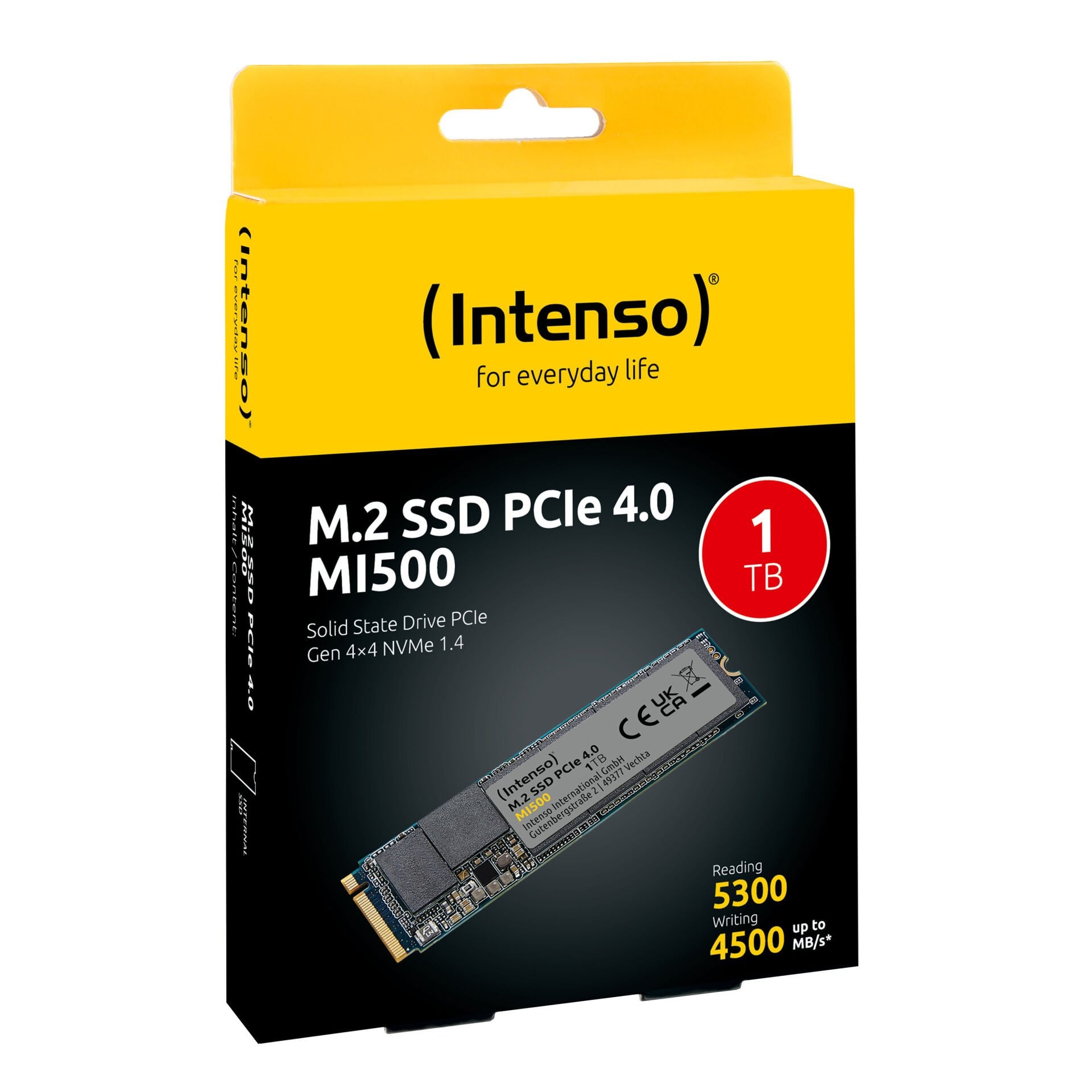 Intenso MI500 1TB NVMe PCIe Gen 4.0 x4 M.2 2280 SSD (5300MB Okuma / 4500MB Yazma)