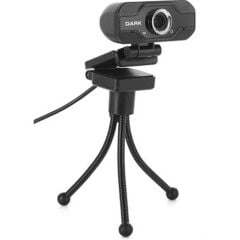 Dark WCAM11 1080p Full HD USB Web Kamera, Dahili Mikrofon ve Mini Tripod Seti - Siyah
