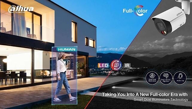Dahua HAC-B1A21-U-IL-A 2MP HDCVI Akıllı Hibrit Işık Dahili Mikrofonlu Full-Color Bullet Kamera