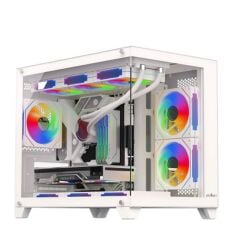 James Donkey Stark S700 750W 80+ Dahili PSU'lu 4x120mm Fixed RGB Fanlı Temperli Cam Beyaz ATX Oyuncu Kasası