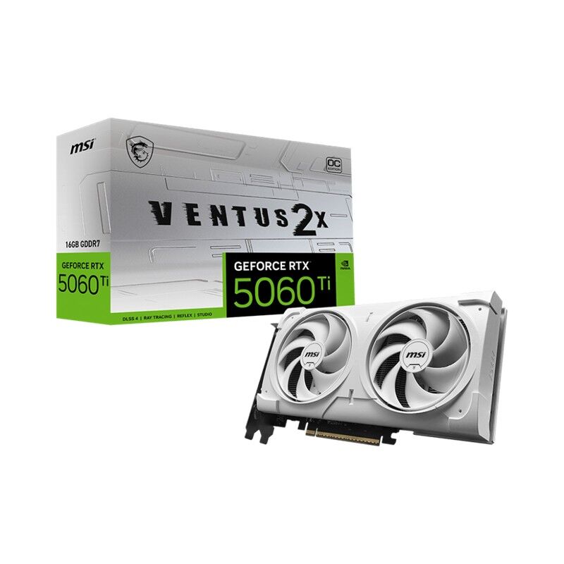 MSI GeForce RTX 5060 Ti 16G VENTUS 2X OC WHITE PLUS 16GB GDDR7 128-Bit Ekran Kartı