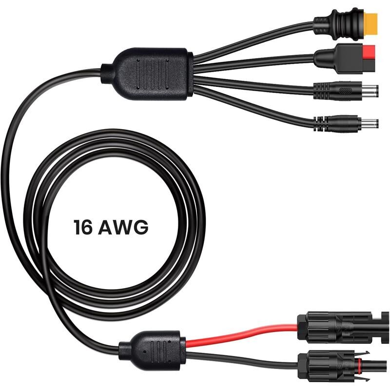 FLEXSOLAR 4 in 1 Cable Güneş Enerjisi İstasyonu Jeneratör ve Güneş Paneli Anderson Adaptör