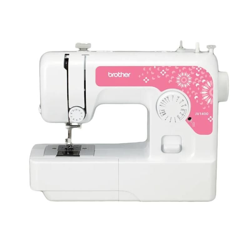 Brother JV1400 Mekanik Ev Tipi Dikiş Makinesi 14 Dahili Dikiş Modeli 4 Adım Ilik Açma 750 spm Maksimum 5 mm Genişlik 4 mm Uzunluk LED Aydınlatma Üstten Yerleşimli Masura DVD Eğitimli
