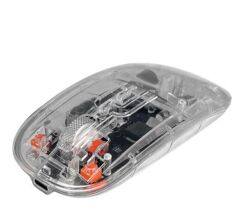 Dexim MW-002RT DMA025 Şeffaf Tasarım Şarj Edilebilir Sessiz Tıklama Bluetooth & 2.4GHz Kablosuz Mouse