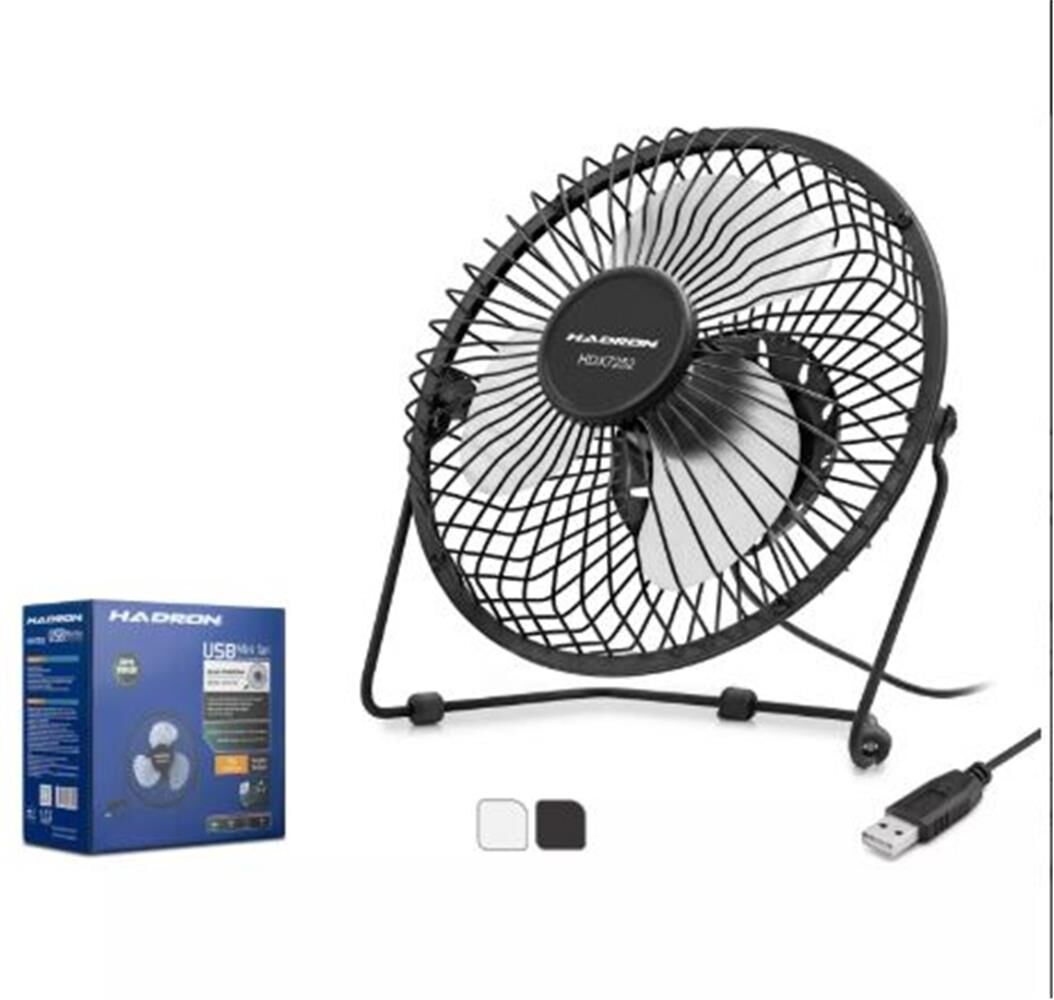 HADRON HDX7252 Siyah Vantilatör USB Metal 18 cm