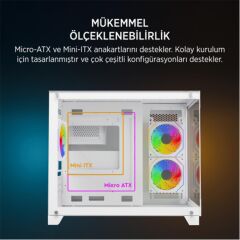 James Donkey Stark S700 650W 80+ White Mesh Temperli Cam RGB ATX Beyaz Oyuncu Kasası