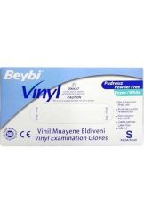 Beybi Şeffaf Vinil Muayene Eldiveni Pudrasız Small (S) Beden 100'lü Paket
