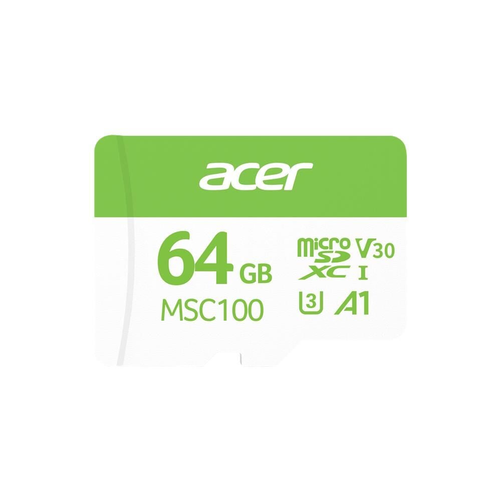 Acer MSC100 64GB microSDXC U3 V30 A1 4K Aksiyon Kamera ve Güvenlik Kamerası Uyumlu Hafıza Kartı
