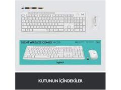 Logitech MK295 Silent Wireless Beyaz 2.4GHz Kablosuz Q Türkçe Sessiz Klavye ve Mouse Seti (920-010089)