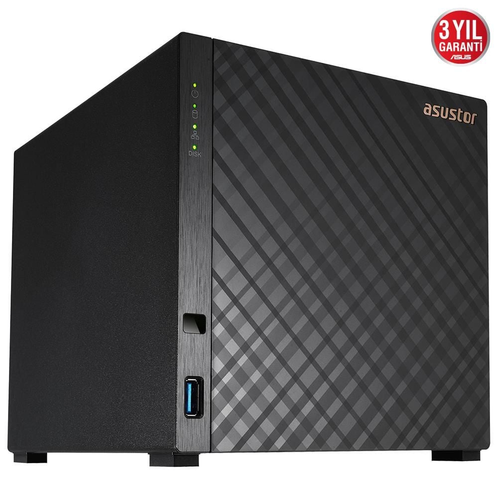 ASUSTOR AS1104T Realtek RTD1296 4 Disk Yuvası NAS (4x18TB Desteği) 1GB DDR4 2.5GbE x1 USB 3.2 x2
