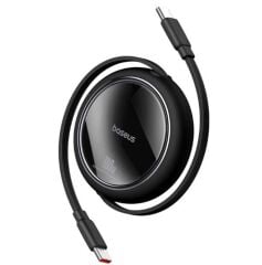 Baseus Free2Pull Mini Serisi USB-C'den USB-C'ye 100W PD Hızlı Şarj Destekli 1m Makaralı Geri Çekilebilir Mavi Şarj Kablosu
