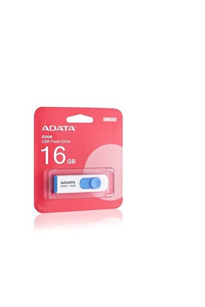Adata C008-16GB 16GB USB2.0 Classic (White + Blue) Flash Bellek