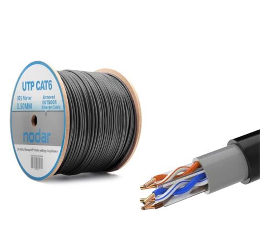 Nodar ND2000 U/UTP Cat6 23AWG Çift Katman PVC Dış Mekan (Outdoor) Siyah Ağ Kablosu (305 Metre)