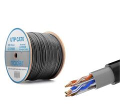 Nodar ND2000 U/UTP Cat6 23AWG Çift Katman PVC Dış Mekan (Outdoor) Siyah Ağ Kablosu (305 Metre)