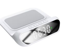 S-link SL-CW18 Beyaz Telefon Uyumlu 15W LCD Ekran Double Alarmlı Kablosuz Şarj Cihazı