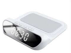 S-link SL-CW18 Beyaz Telefon Uyumlu 15W LCD Ekran Double Alarmli Kablosuz Şarj Cihazı