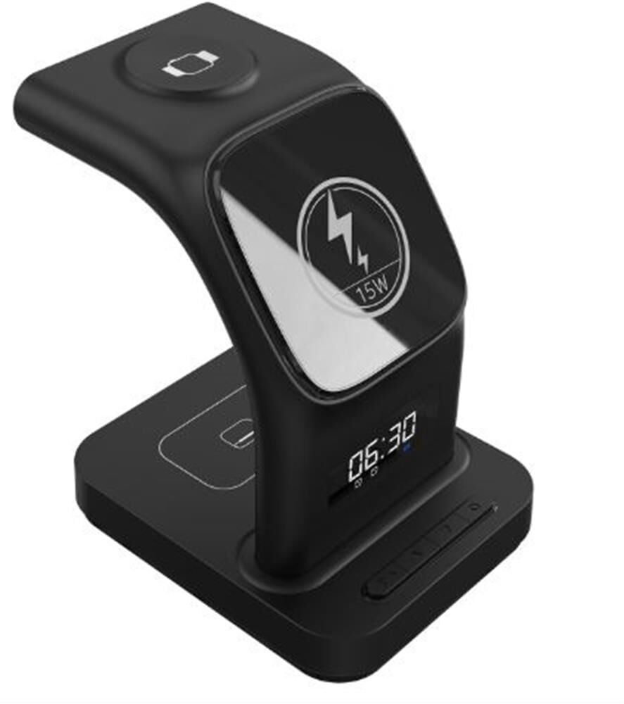 S-link SW-CWF130 15W 3'ü 1 Arada MagSafe Uyumlu Telefon, Kulaklık ve Saat Kablosuz Şarj İstasyonu