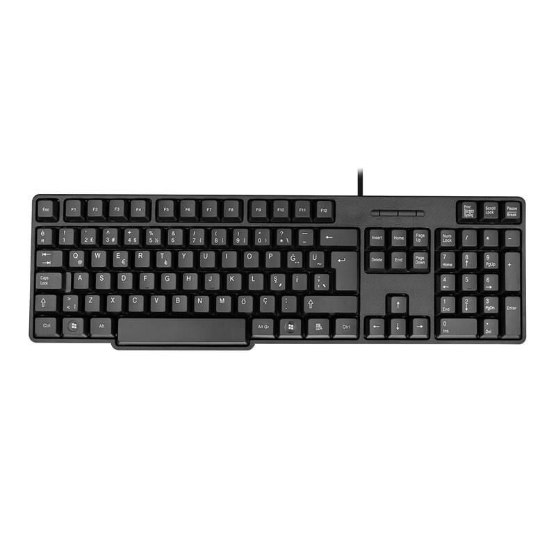 EVEREST KB‑517U Siyah USB Kablolu Q Standart Klavye 109‑Tuș 135 cm Kablo 10 Milyon Baskı Ömrü Spill‑Proof Tasarım