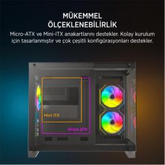 James Donkey Stark S700 650W 80+ Dahili Güç Kaynaklı 4x ARGB Fanlı Temperli Cam Mid-Tower Gaming Kasa