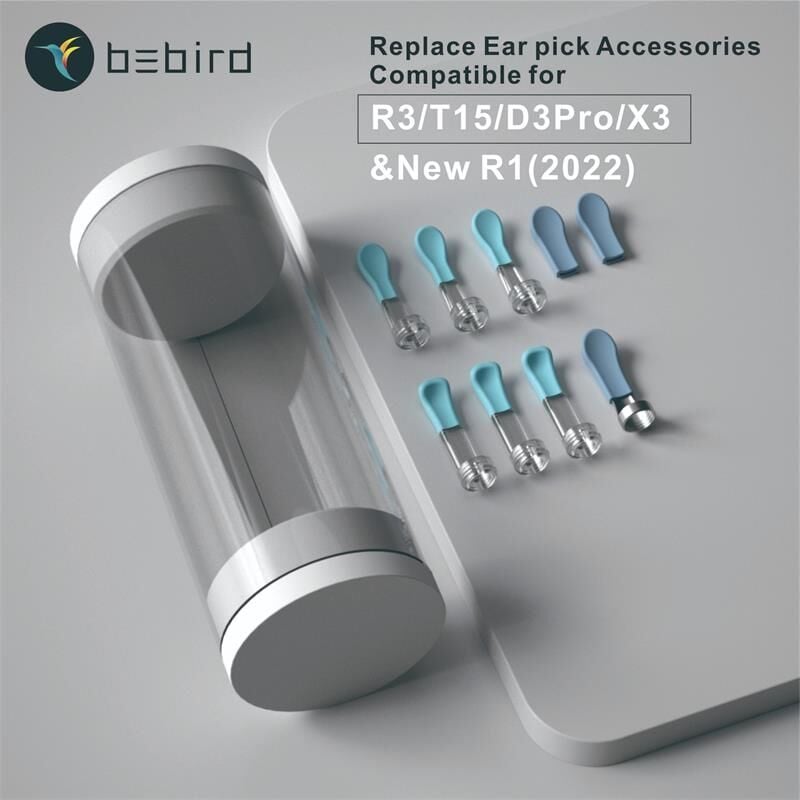 Bebird R1 Kulak Temizleyici Yedek Başlık – Orijinal Uyumlu Silikon / Metal Değiştirilebilir Aksesuar Seti