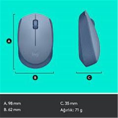 Logitech M171 Kablosuz Mouse - Mavi/Gri (910-006866)