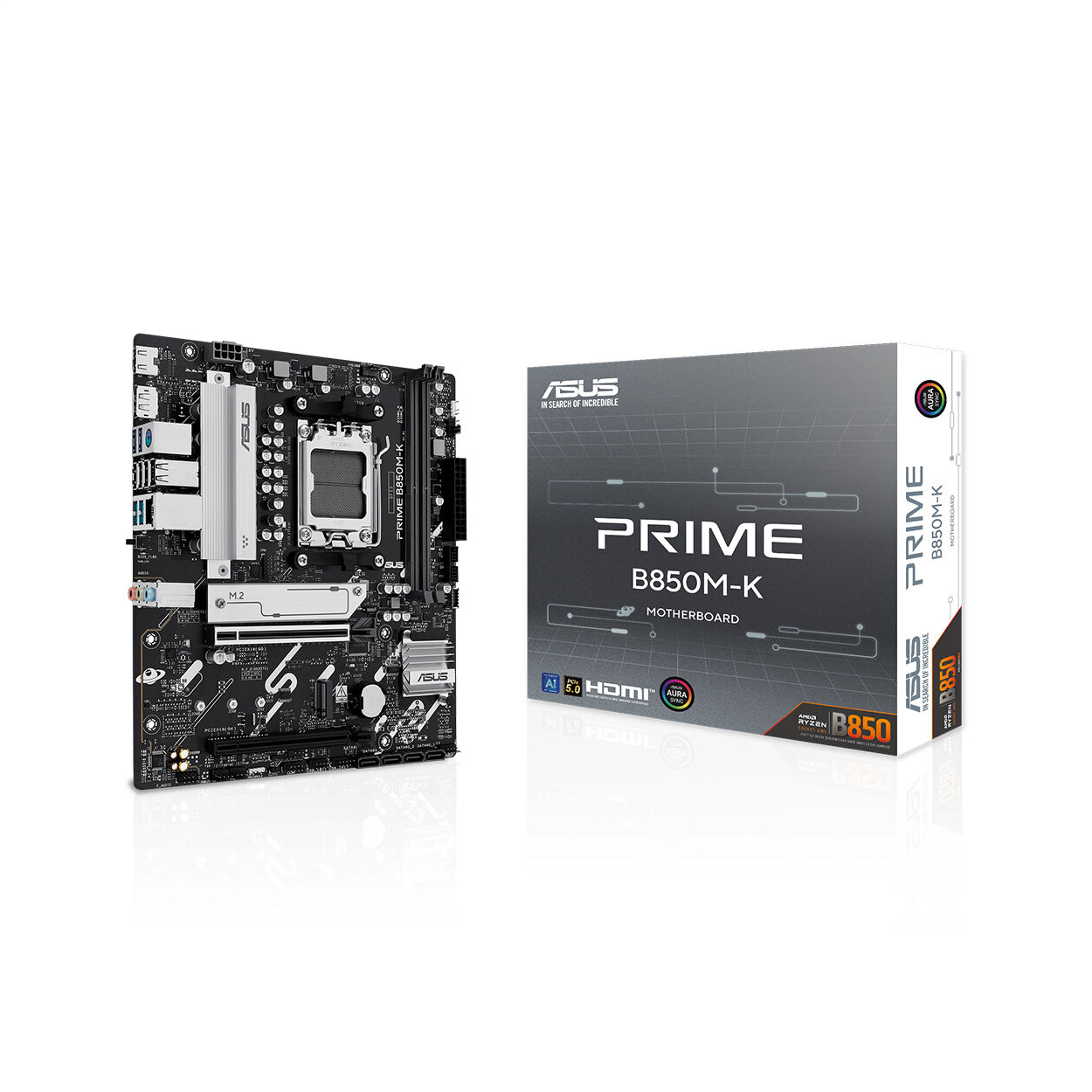 ASUS PRIME B850M-K AM5 DDR5 8200 DP HDMI 2xM2 USB3.2 AURA RGB 2.5Gbit LAN mATX