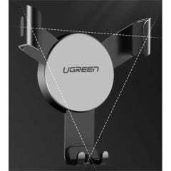 UGREEN Gravity Havalandırma Izgarası Montajlı Araç İçi Telefon Tutucu Siyah (Model 40907) – 4″–6.2″ Akıllı Telefon Uyumlu