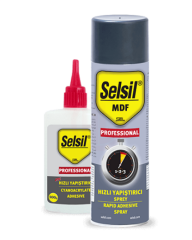 Selsil MDF Kit 2827 Hızlı Yapıştırıcı 400ml Cyanoacrylate MDF Ahşap Hızlı Sabitleyici Sprey Aktivatorlü Endüstriyel Yapıştırma Sistemi
