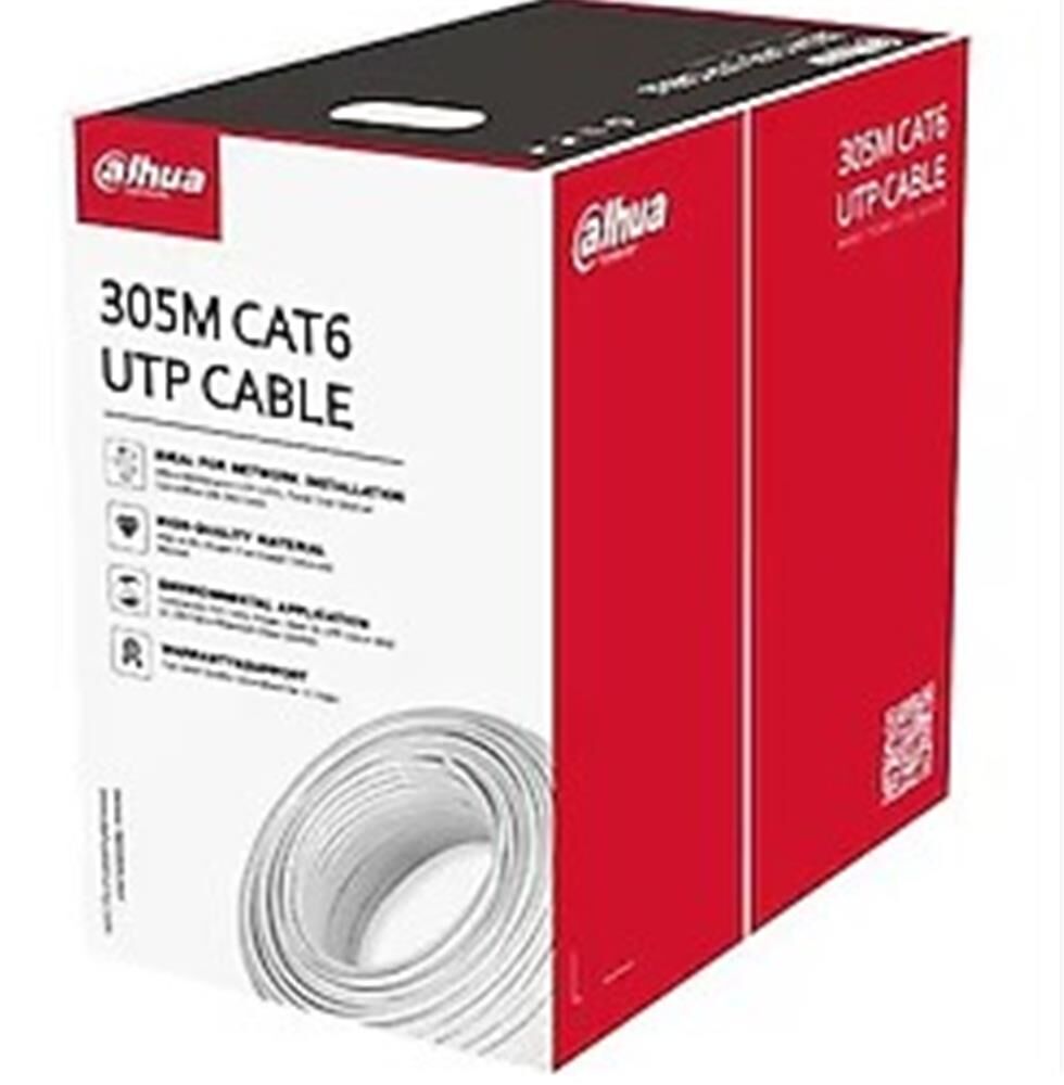 Dahua PFM923I-6UN-C 305 Metre U/UTP CAT6 Saf Bakır (Full Copper) LSZH İç Ortam Network Kablosu - Beyaz