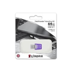 Kingston DataTraveler microDuo 3C 64GB USB 3.2 Gen 1 Type-A & Type-C Flash Bellek - DTDUO3CG3/64GB