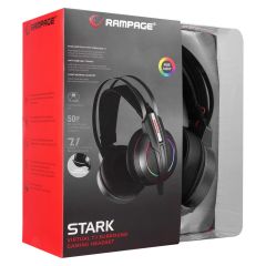 Rampage RM-K6 Stark Plus USB 7.1 Double RGB Efektli Metalik Gri Gaming Kulaklık