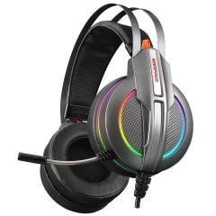 Rampage RM-K6 Stark Plus USB 7.1 Double RGB Efektli Metalik Gri Gaming Kulaklık