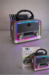 Everton RT-301.m  Bluetooth-USB-SD-FM Şarjlı,Solarlı,Ledli, Nostaljik Radyo El Fenerl Radyo