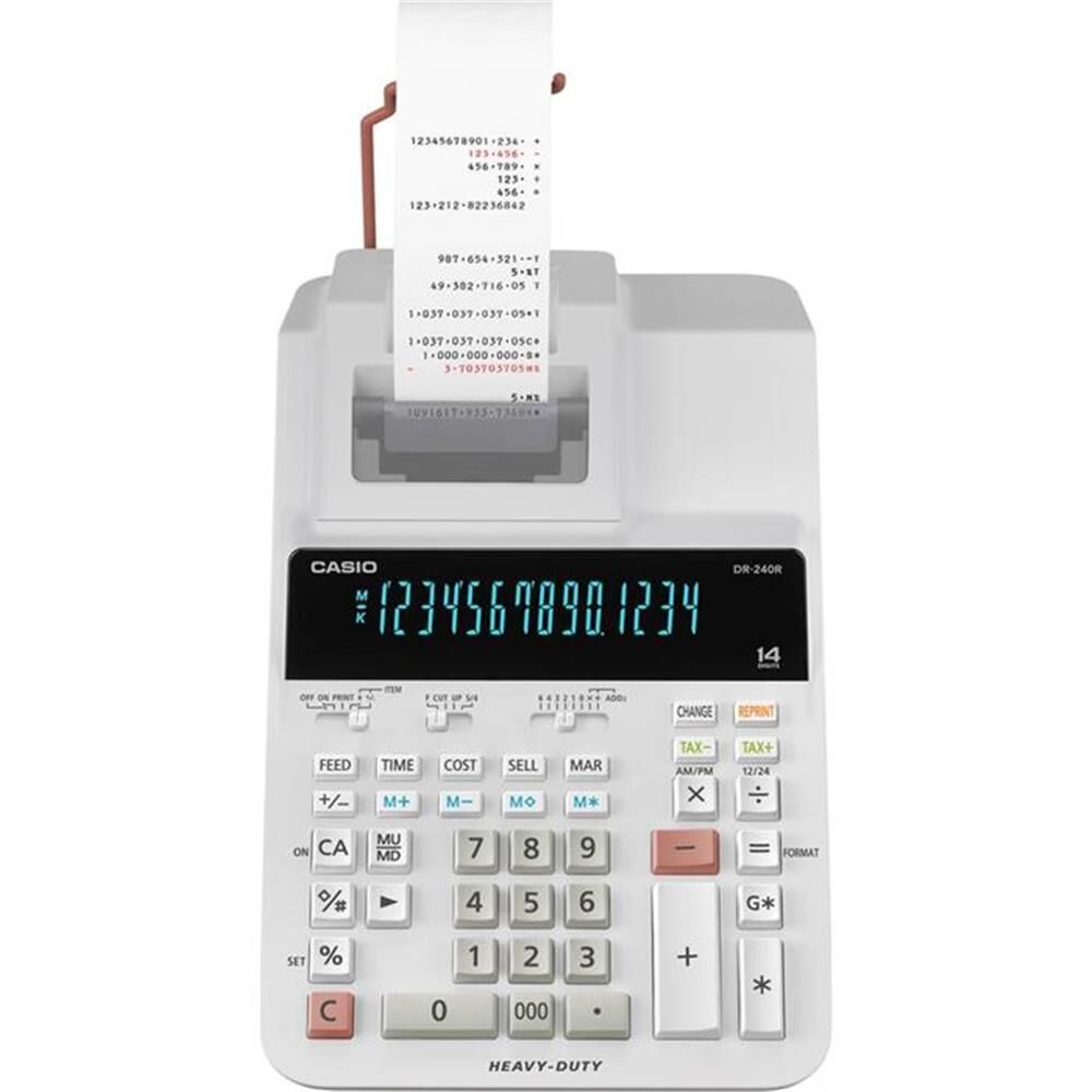 Casio DR-240R 14 Hane Şeritli Masabaşı Hesap Makinesi