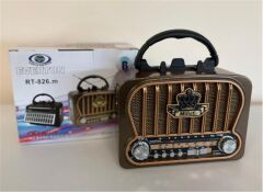 Everton RT-826M Bluetooth USB SD FM Destekli Şarjlı Nostaljik Radyo ve El Feneri