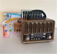 Everton RT-707 Bluetooth-USB-SD-FM Şarjlı  Nostaljik Radyo Solarlı Radyo
