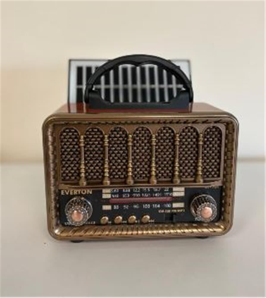 Everton RT-707 Bluetooth, USB, SD, FM Destekli Güneş Enerjili (Solar) Şarjlı Taşınabilir Nostaljik Radyo
