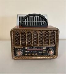 Everton RT-707 Bluetooth-USB-SD-FM Şarjlı  Nostaljik Radyo Solarlı Radyo