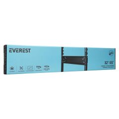 EVEREST MS‑5532 Sabit Duvar Tipi TV Askı Aparatı – 32″–55″ LCD/LED TV, VESA 200×200–400×400 mm, 45 kg, Siyah Çelik