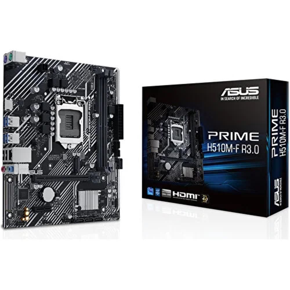 Asus Prime H510M‑F R3.0‑CSM DDR4 Intel H470 Soket LGA1200 11. Nesil / 10. Nesil CPU Destekli 2×DIMM 64GB DDR4 (OC 3200 MHz) mATX Anakart