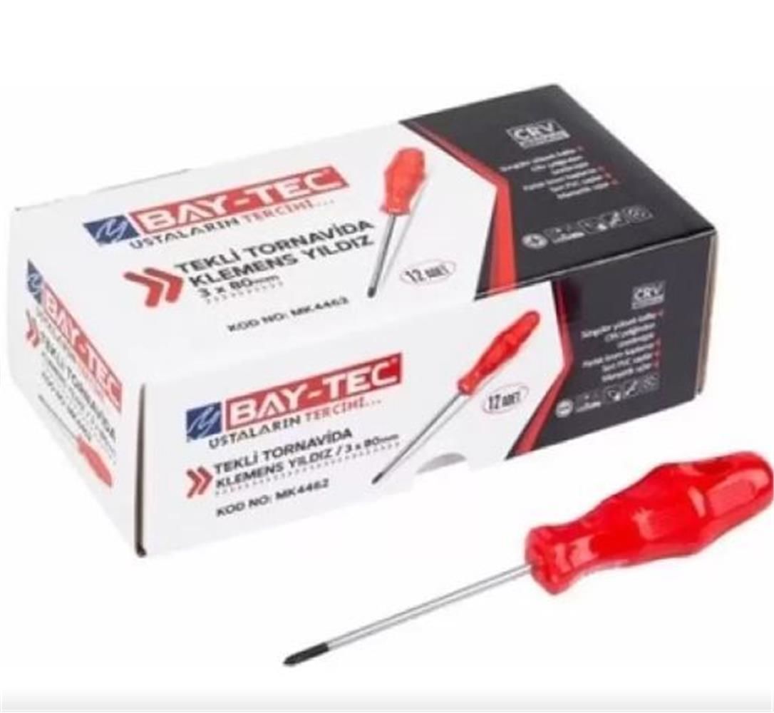 BAY-TEC Tek Tornavida 3x80 mm Yıldız MK-4462