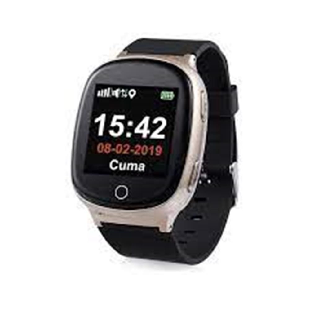 T Smart S3 GPS Senior Watch Siyah Akıllı Yetişkin Saati (Alzheimer Destekli)
