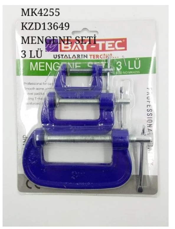 Bay-tec Mengene Seti 3’lü MK-4255 Çok Amaçlı Mini Mengene Seti Metal Gövdeli Masa Üstü Sabitleme Mengene Seti Hobi, Modelleme, Tamir ve El İşleri İçin Farklı Boyutlarda 3 Parçalı Mengene Seti